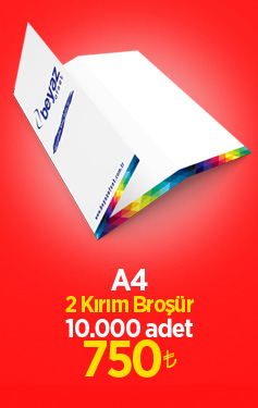 	A4 2 Kırım Broşür 5.000 Adet 750 TL