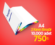 A4 2 Kırım Broşür 10000 Adet 750 Tl
